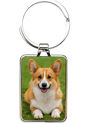 Metalen Sleutelhanger Rechthoek  3x7,5 cm Blanco Sleutelhanger voor Sublimatie Bedrukking Gepersonaliseerde Sleutelhanger