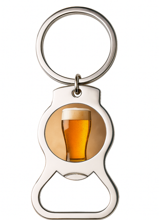 Metalen Sleutelhanger met Flesopener 3x9,5 cm – Voor Sublimatie & Bedrukking