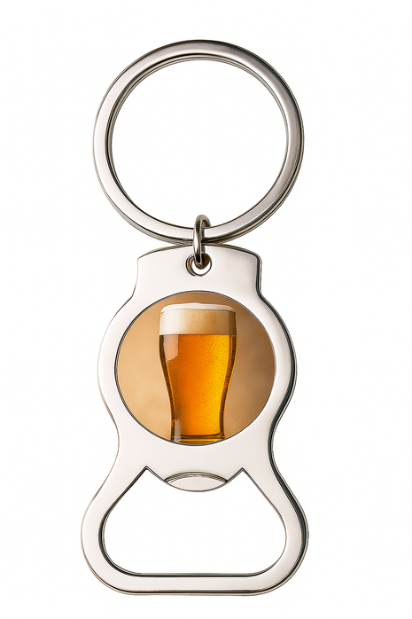 Metalen Sleutelhanger met Flesopener 3x9,5 cm – Voor Sublimatie & Bedrukking