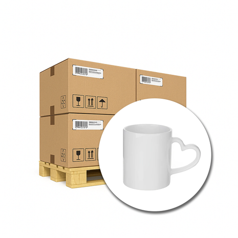 330ml (11oz) Mok met hartje oor 36x voor sublimatie