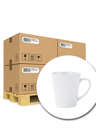 Latte Mokken voor Sublimatie 300ml (12oz) – Glanzend Wit – Doos van 36 Stuks | Perfect voor Bedrukking