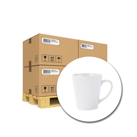 Latte Mokken voor Sublimatie 300ml (12oz) – Glanzend Wit – Doos van 36 Stuks | Perfect voor Bedrukking