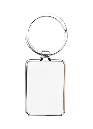 Metalen Sleutelhanger Rechthoek  3x7,5 cm Blanco Sleutelhanger voor Sublimatie Bedrukking Gepersonaliseerde Sleutelhanger
