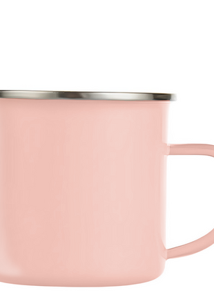 360 ml Emaille-Sublimationsbecher – Korallenfarbe – Robust und leicht – Perfekt für den Einsatz im Freien oder als Geschenk