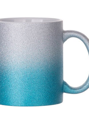 330ml (11oz) Glitter Mok Zilver/ Blauw voor sublimatie