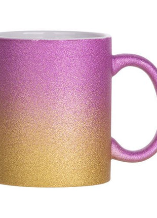 330ml (11oz) Glitter Mok Goud/Roze voor sublimatie