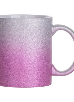 330ml (11oz) Glitter Mok Zilver/Roze voor sublimatie
