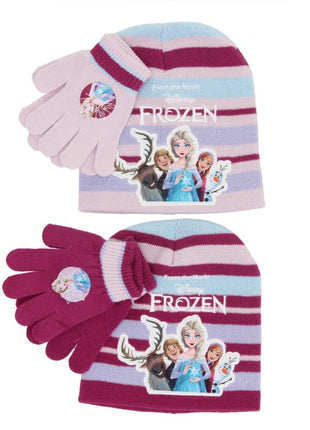 Frozen Mütze mit Handschuhen – Lila – Einheitsgröße