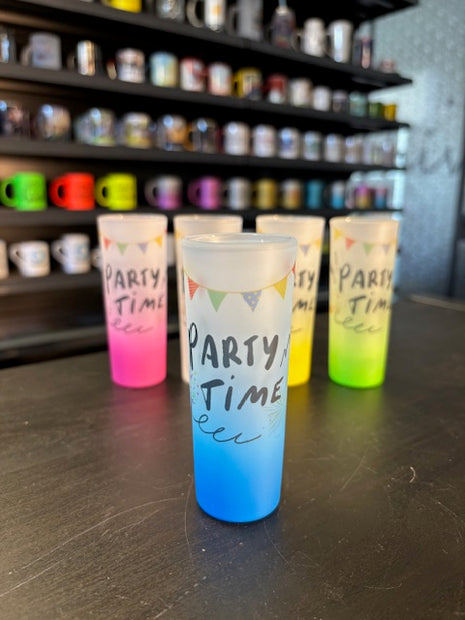 90ml (3oz) Frosted Shotglaasje Gradient Blauw voor sublimatie