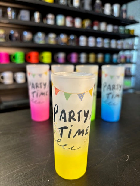 90ml (3oz) Frosted Shotglaasje Gradient Geel voor sublimatie