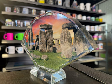 Foto Kristal met standaard Waaier voor sublimatie