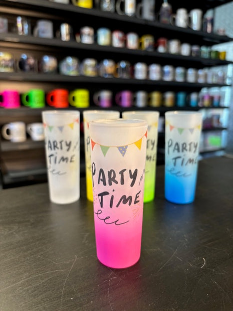 90ml (3oz) Frosted Shotglaasje Gradient Magenta voor sublimatie