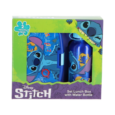 Disney Stitch Lunchset – Broodtrommel & Drinkfles – Blauw