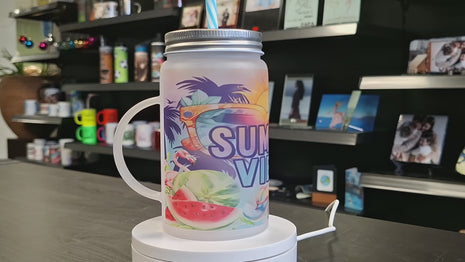 500ml (16oz) Mason Jar Frosted voor sublimatie