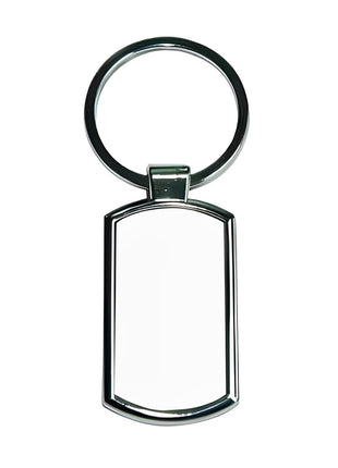 Blanco Metalen Sleutelhanger 3x7,5 cm – Rechthoekig Formaat voor Sublimatie Bedrukking