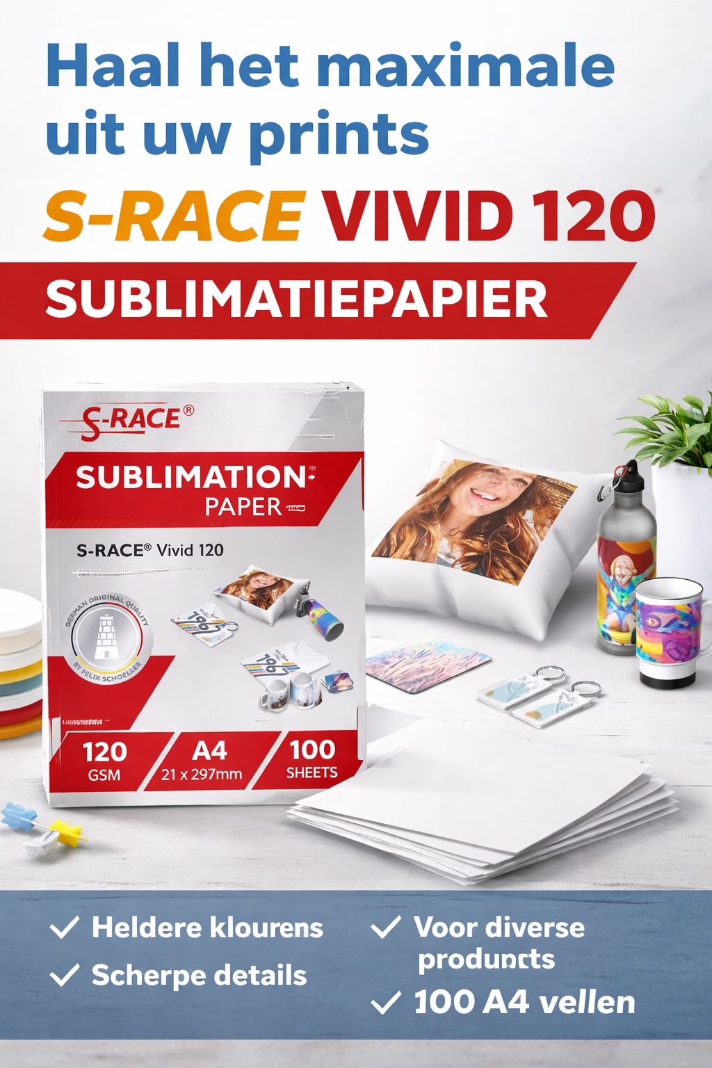 Haal het maximale uit uw prints met S-Race Vivid 120 Sublimatiepapier