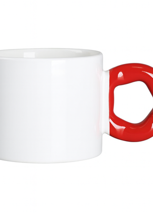 Donut Handvat Mok 280 ml – Geschikt voor Sublimatie (Rood)