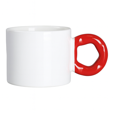 Donut Handvat Mok 280 ml – Geschikt voor Sublimatie (Rood)