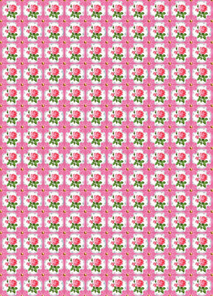 Vaessen Creative • CoCo-ton katoen stof 45x50cm so cute roze bloemen motief