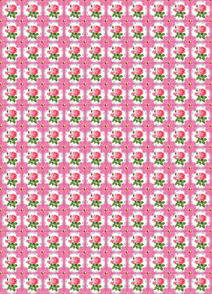 Vaessen Creative • CoCo-ton katoen stof 45x50cm so cute roze bloemen motief