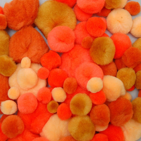 Vaessen Creative • Pompons 10-40mm 100pcs Oranje