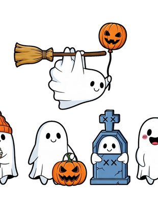 Dtf Print Ghost Family