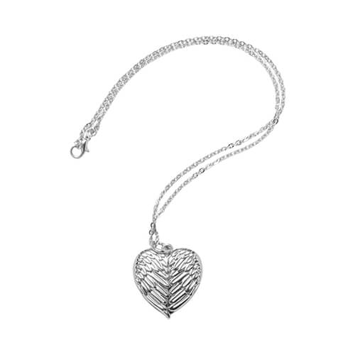 Heart Angel Wings Ketting Zilver voor sublimatie