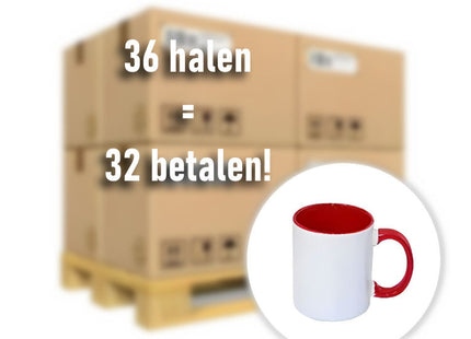 330ml (11oz) Duo Color Mok Rood 36x voor sublimatie