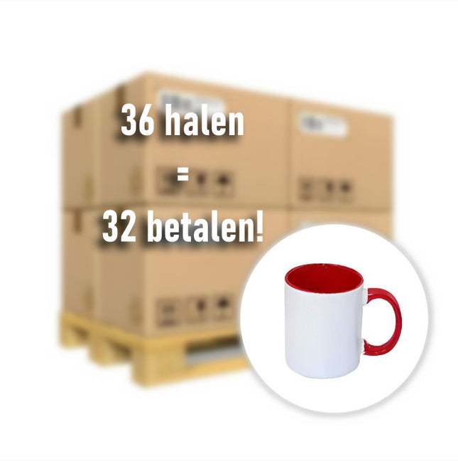 330ml (11oz) Duo Color Mok Rood 36x voor sublimatie