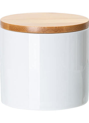 Keramikbehälter 480 ml, Bambusdeckel zur Sublimation 