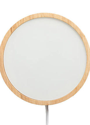 Houten LED lamp rond met glasplaat voor sublimatie