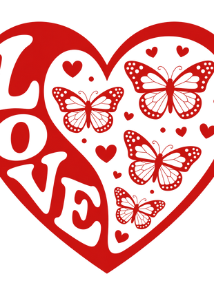Dtf Print Butterfly Heart