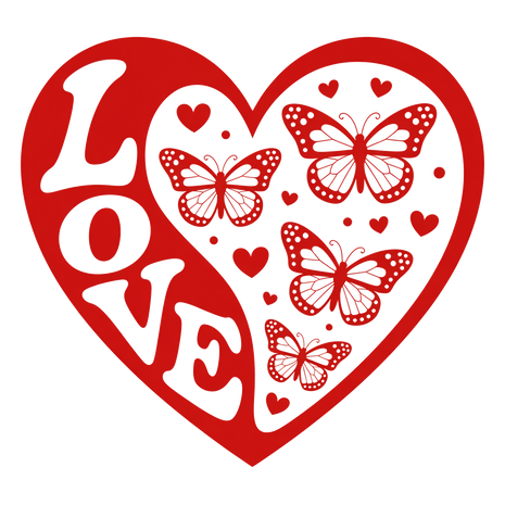 Dtf Print Butterfly Heart