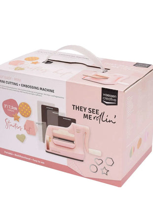 Vaessen Creative • Cut Easy Mini Snij- en Embossingmachine Pink