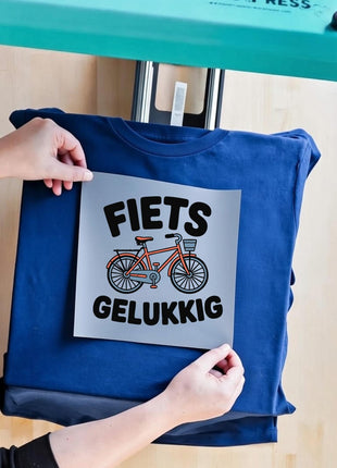 DTF Transfer – Fiets gelukkig