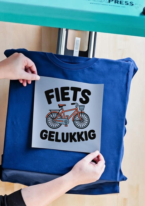 DTF Transfer – Fiets gelukkig