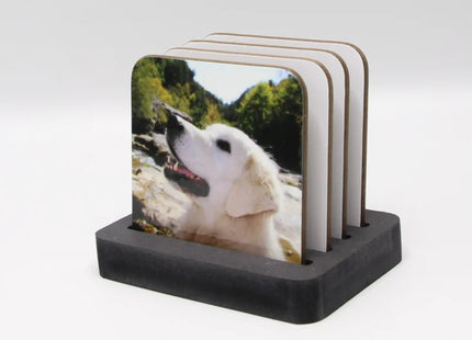 Coaster Square of cardboard and cork Glossy for sublimation 