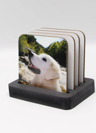 Untersetzer quadratisch aus Pappe und Kork glänzend zur Sublimation 