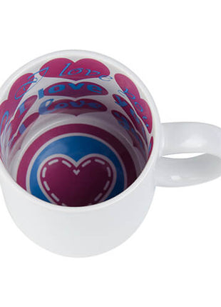 300ml (10,14oz) Mok met I Love You binnenkant voor sublimatie