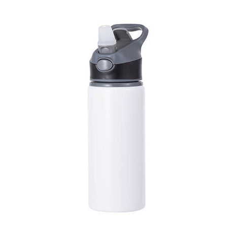 Witte aluminium waterfles van 650 ml met schroefdop Zwart voor sublimatie