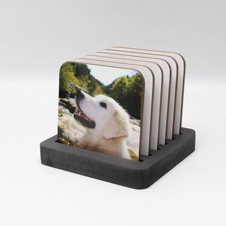 Coaster Square of cardboard and cork Glossy for sublimation 