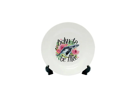 Keramisch bord 18cm met standaard voor sublimatie