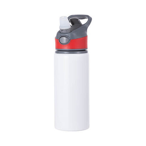 Witte aluminium waterfles van 650 ml met schroefdop Rood voor sublimatie