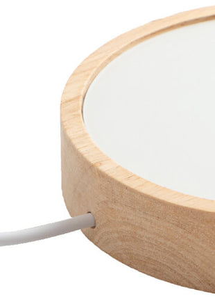Houten LED lamp rond met glasplaat voor sublimatie
