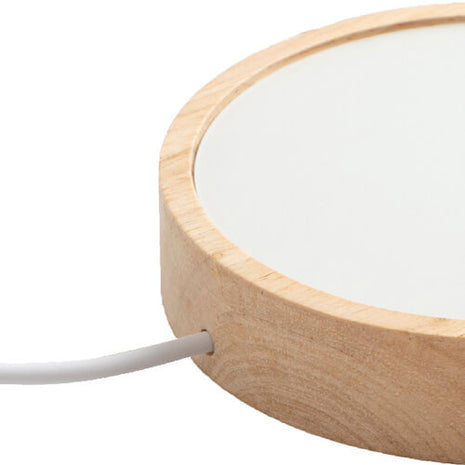 Houten LED lamp rond met glasplaat voor sublimatie