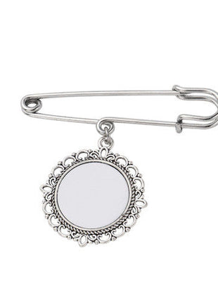 Metalen Broche voor Sublimatie – Zilver/Wit Glans (incl. plakplaatje & tape)