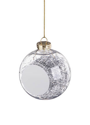 Kerstbal Engelenhaar zilver voor sublimatie