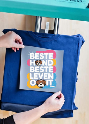 DTF Tekst & Illustratie Transfer – Beste hond, beste leven ooit