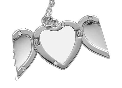 Heart Angel Wings Ketting Zilver voor sublimatie