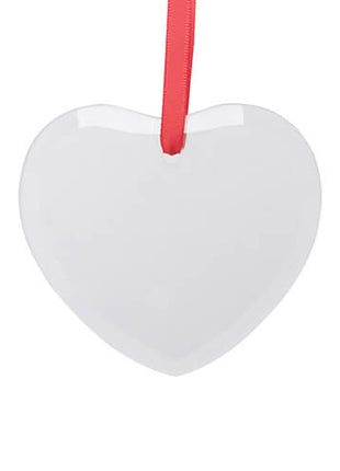 Glass Christmas Tree Pendant Heart Medium for sublimation 